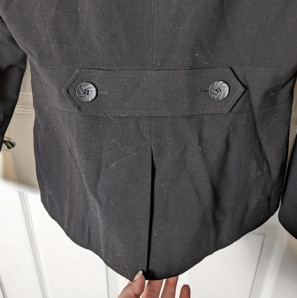 Vintage Maroon Lined Larry Levine Classics Single Button Black Blazer Size 8 - Picture 6 of 9